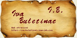 Iva Buletinac vizit kartica